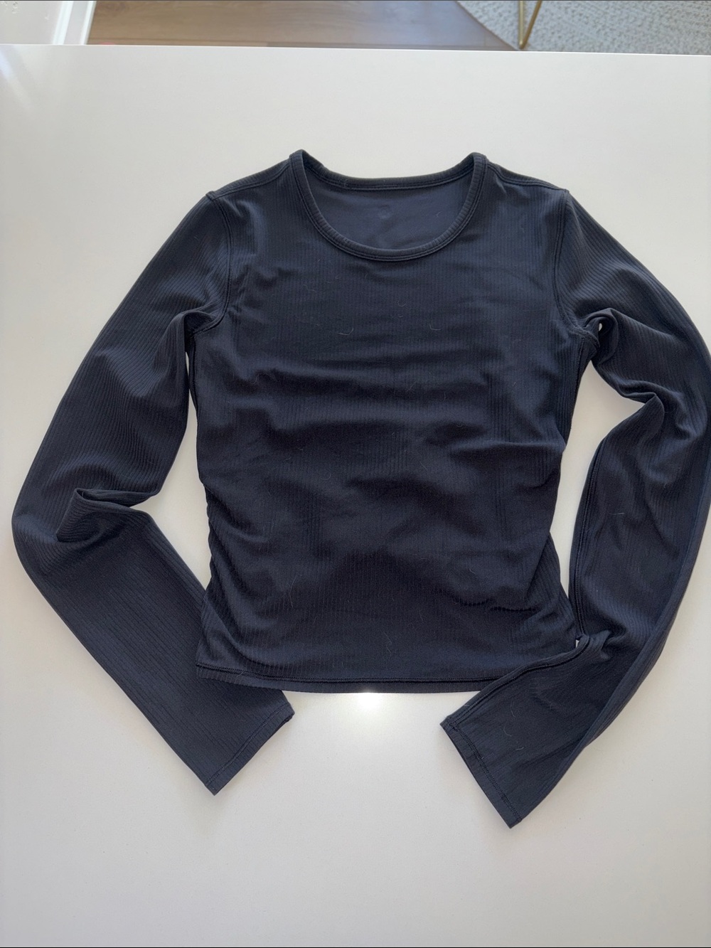 lululemon athletica Black Ribbed Long-Sleeve Crew Top